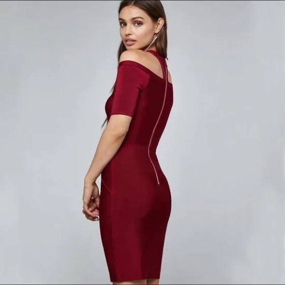 BEBE red bandage bodycon dress size m - Picture 2 of 5